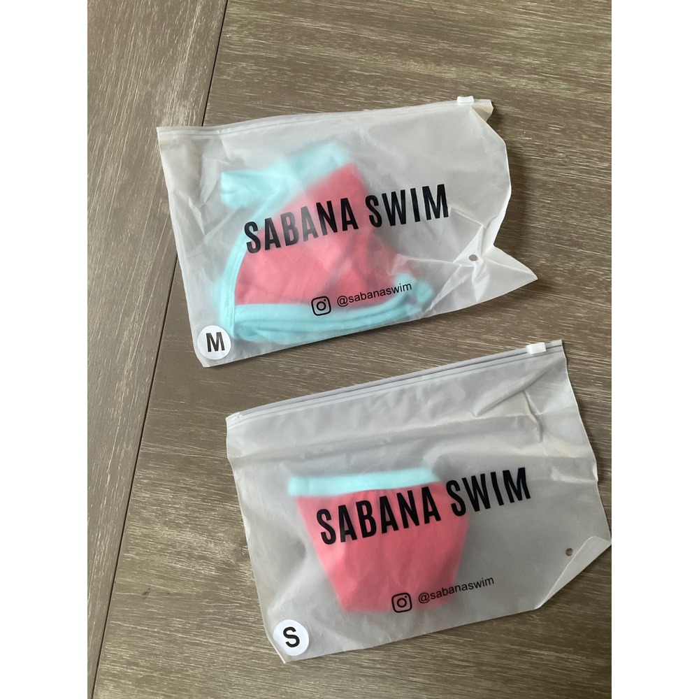 Sabana Swim Bikini Set Red Blue Medium Top Small Bottom New With Tags - Picture 6 of 8